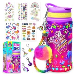 Colorful Unicorn Gem Water Bottle Set